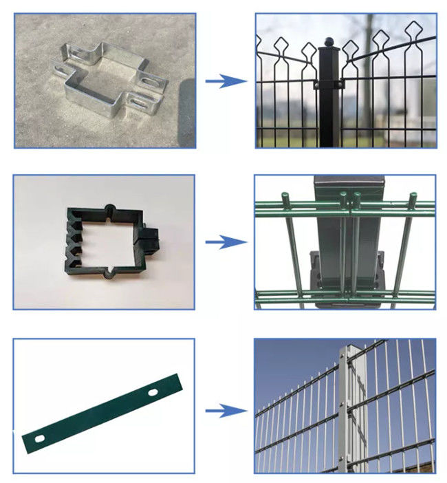 656 PVC 868 klarer Sicht beschichteten Draht-Mesh Fence Double Horizontal Welded-Platte 1
