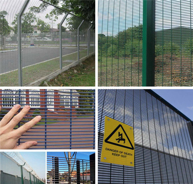 Galvanisierte klare Sicht Stahlwand-Nebenstellen-Antiaufstiegs-Mesh Fences 358 1