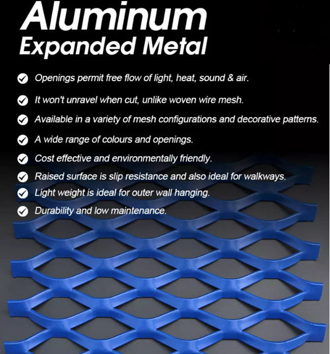 Soem-ODM-Sprühfarbe-Streckmetall-Metalldraht Mesh Aluminum 0