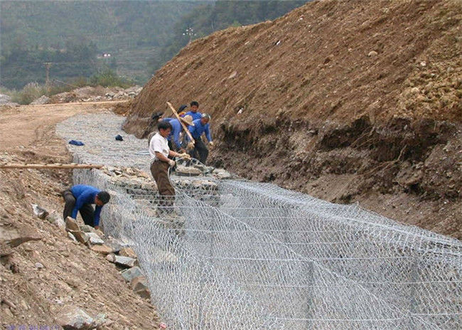 Kasten Gabions-Hochwasserschutz-Stein des Zink-270g/M2 füllte überzogener 3m x 1m x 0.5m 2