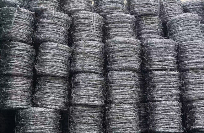 25kg 3.5mm Dia Galvanized Steel Barbed Wire 4 Punkt hochfest 0