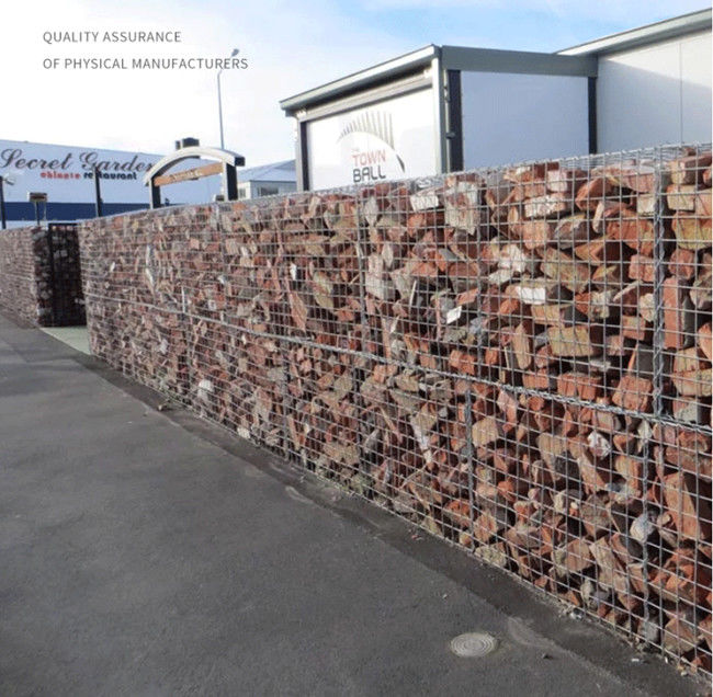 PVC beschichtete Körbe Draht-Zaun-Rock Walls Anti-Korrosion Galfan Gabion 2