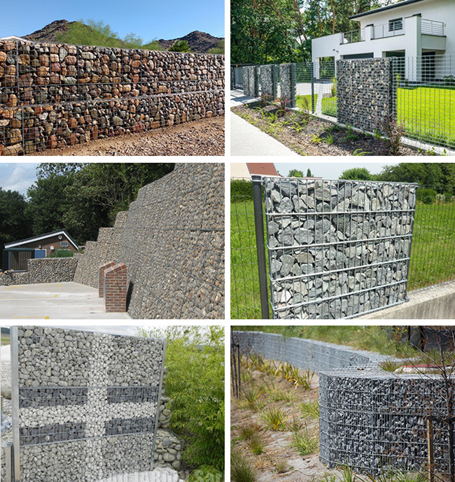5mm Durchmesser 75 x 75mm das Loch galvanisierte geschweißtes Längen-heißes Gabions-Kasten-4m eingetaucht 1