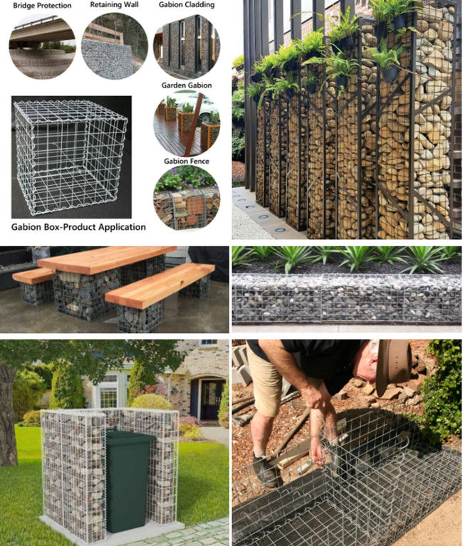 100x50mm CER schweißte Draht Gabions-Garten-Wand Gabions-Kasten-8mm einzelne 1