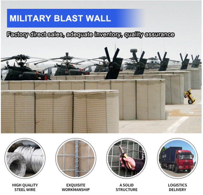 3 Zoll Q195 schweißte Zaun Blast Wall Gabion Mesh Geotextile Cloth Stone Filled 0