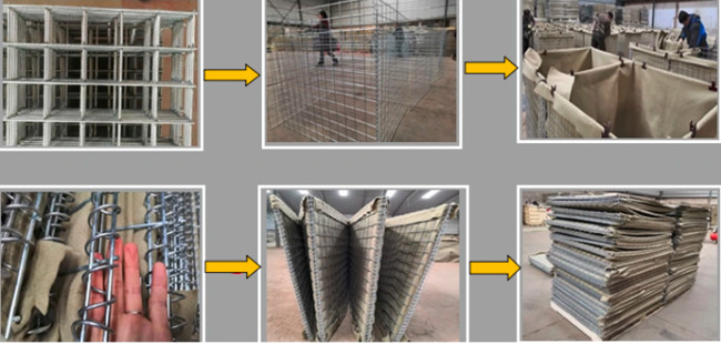 Explosionssichere Schutz-Wand Hesco-Bastions-Sperre 5.0mm Dia Welded Gabion Box 0