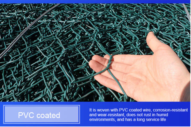 Gesponnenes 3.2mm PVC beschichtete sechseckige Gabion Mesh Baskets ISO 9001 1