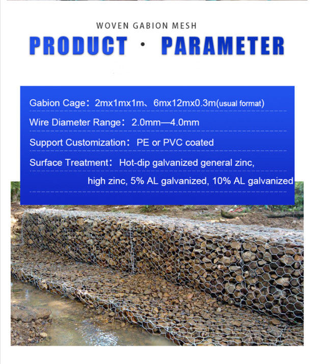 1×1×1m PVC beschichtete Gabion Mesh Baskets 380 Stützmauer Mesh Cages Mpa HBGB 0