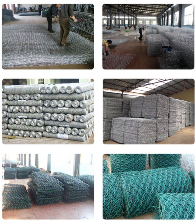 Sechseckiges Loch-spinnende Art Gabions-Draht-Körbe 60 x 80mm für Stützmauer-Bau 1