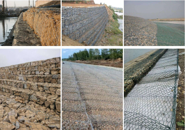 2.7mm Galfan gesponnene sechseckige Gabion Mesh Basket 8x10cm Öffnung 2
