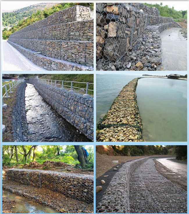 3×3×6ft 2 verdrehten Stahl-Gabion Mesh Basket Slope Bank Protective 2