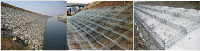 Heiße eingetauchte galvanisierte Durchlässigkeit Gabion Mesh Basket 0.3m 4m für Flussbank 1