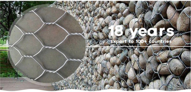 PVC beschichtete 2.0mm Gabion Mesh Basket 9 x 11cm sechseckiges das Loch-Spinnen 0