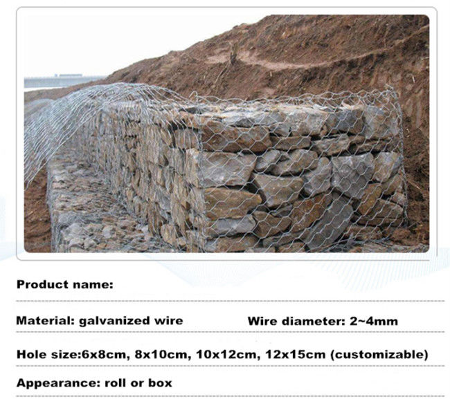 12*15cm das 5 Torsions-Metall Gabion Mesh Basket Galfan Fine Mesh asphaltiert Gabions-Körbe 0