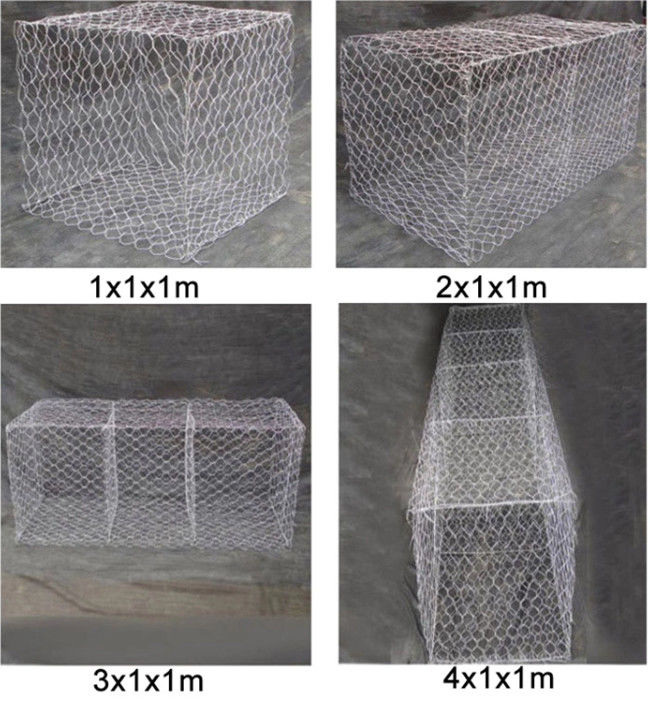 60mm×80mm beschichtete 4x1x1m sechseckiges Gabion Kasten PET für Küstenlinien-Schutz 0