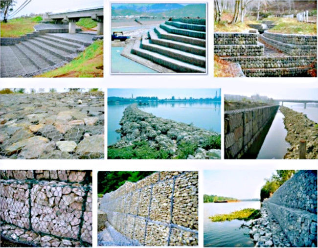 2m langes Galfan PVC, das galvanisierten Gabions-Kasten für Kanal-Bau beschichtet 2
