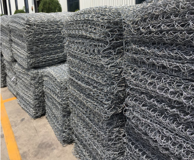 2x1x0.5m heißes eingetauchtes galvanisiertes PVC beschichtete Gabions-Kasten-Grün-Hochwasserschutz 1