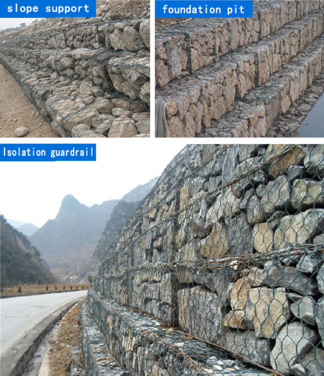 2.4mm bis 3.9mm Galfan Gabion Korb-heißes eingetaucht galvanisiert für Steigungs-Bau 2