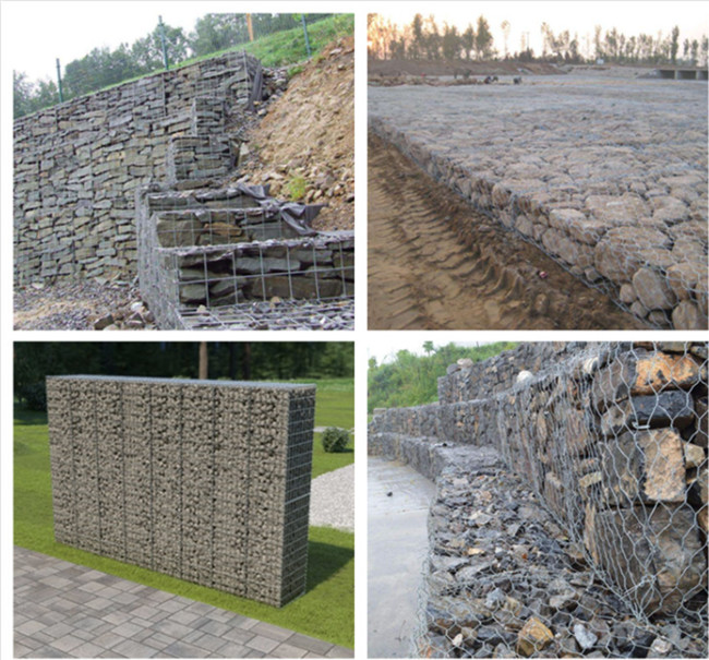 4.5mm sperrt 3x1x1m galvanisierter Gabion Kasten-Hexen-Draht für Felsen-Stützmauern ein 0