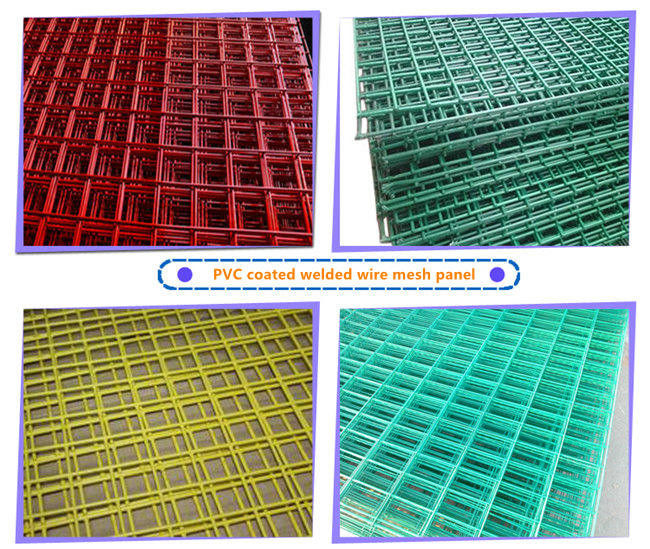 Gelbes 6m PVC beschichtete galvanisiertes geschweißtes Quadrat-Loch Draht-Mesh Panelss Q195 0