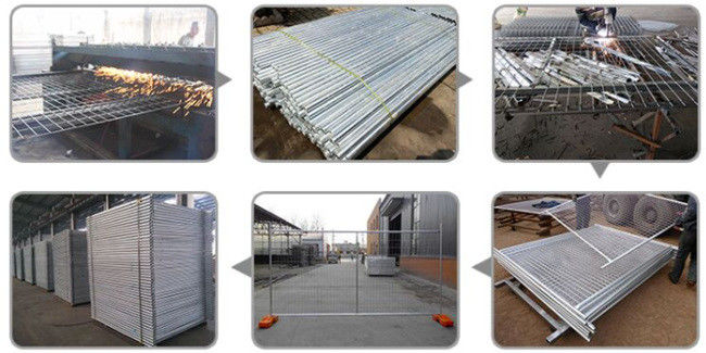 2.1m Beweglich-einziehbarer vorübergehender Bau-Zaun Panel 32mm Dia Round Tube 0