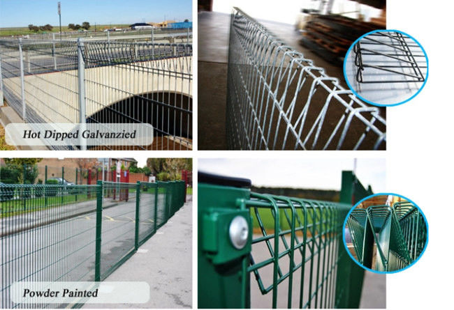Rollenspitze RAL 6005 schweißte überzogene BRC Pulver-Loch Mesh Fence Panelss 50x150 0