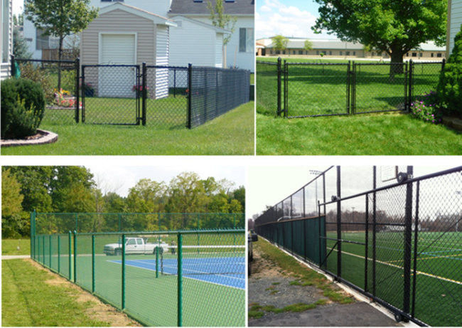 1.2mm bis 5mm PVC beschichtete Wirbelsturm-Draht-Zaun For Basketball Court Diamond Meshs 6m 2