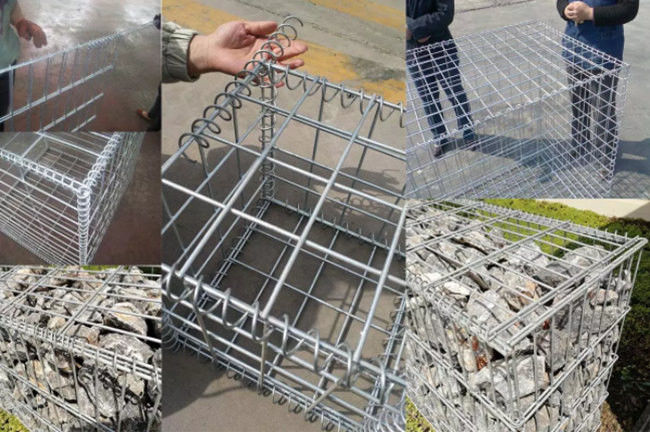 Galfan beschichtete geschweißte Kasten-Stützmauer des Gabions-Maschen-4mm Draht-200x100x50 0
