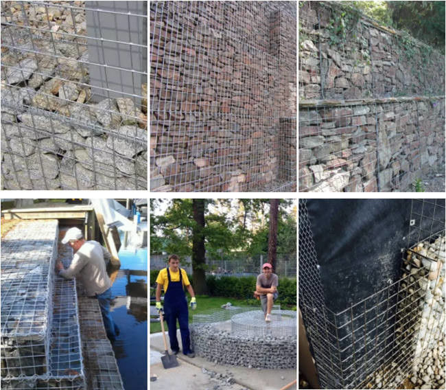 Gewundener Draht 4 x 1 x 1 M Landscaping Wall Welded Gabion Mesh With 4mm 3