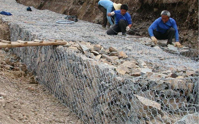 Hochwasserschutz 6 x 8 cm Loch Gabion Mesh Basket Galfan Coated Metals 1