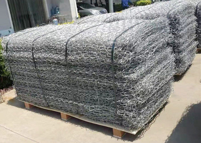 6 x 8cm Hexagon-Loch-Stein Gabion Mats Silver Color Galfan Wire mit Membranen 1