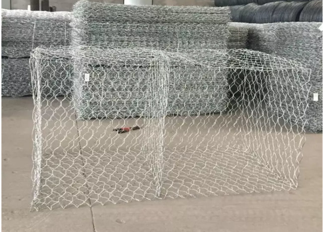 beschichtete sechseckiger Kasten Znal Loch 4x2x0.3 Galfan Gabion Eisen-Draht Mesh Retaining Wall 0