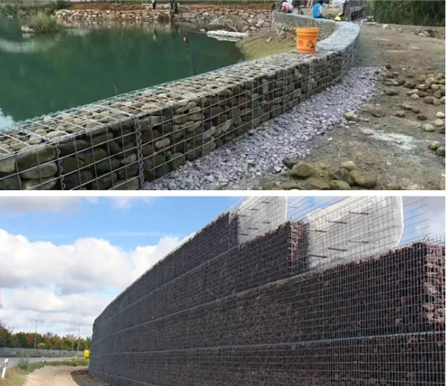 1 x 1 x 1 M Galvanized Gabion Box schweißte Steinfelsen-Körbe für Stützmauer 1
